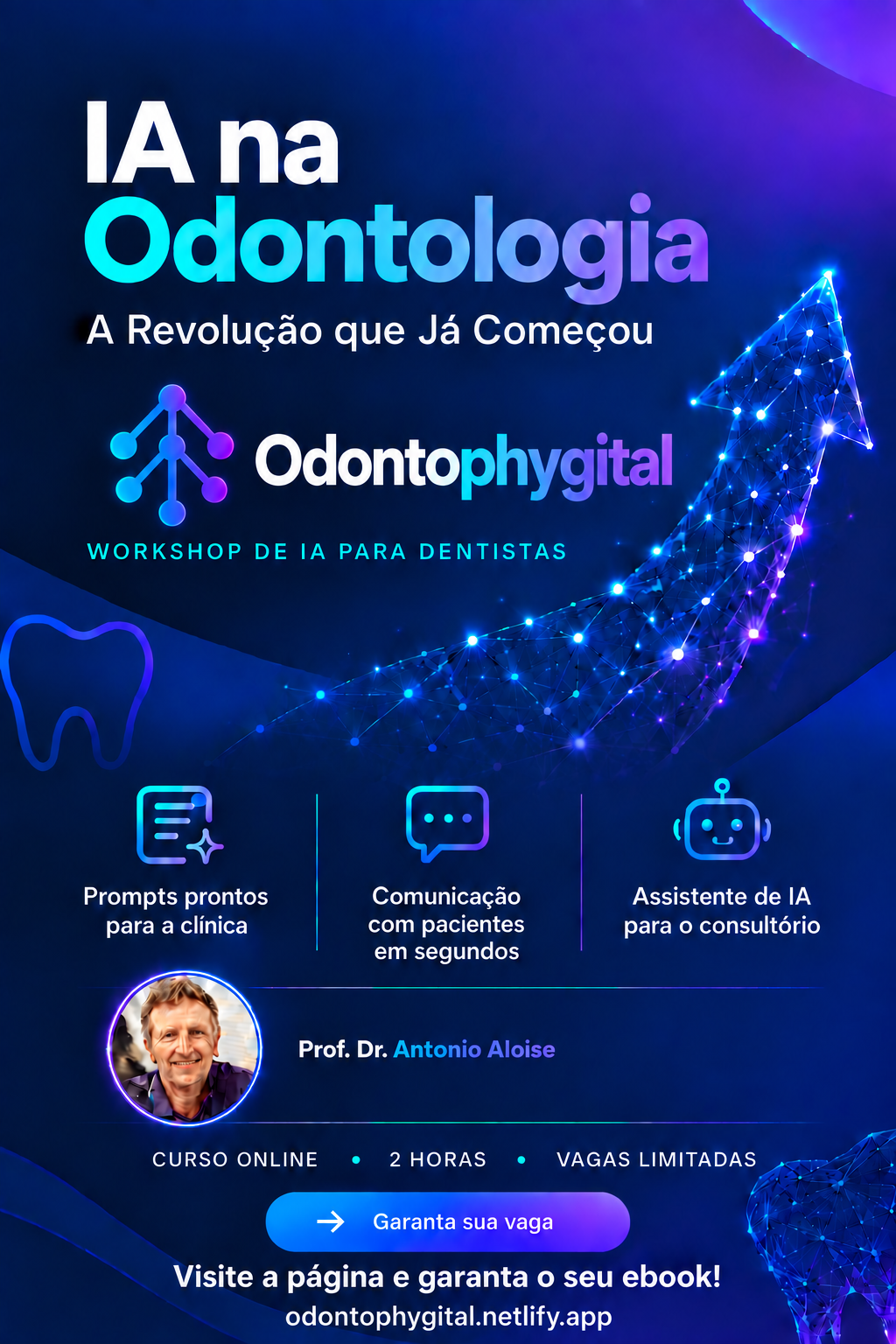 Flyer do curso Odontophygital — IA na Odontologia
