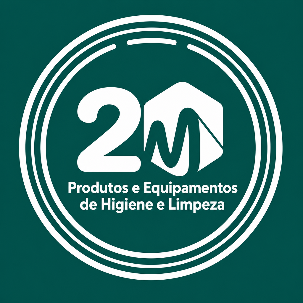 Logo 2M versão branca em fundo teal escuro