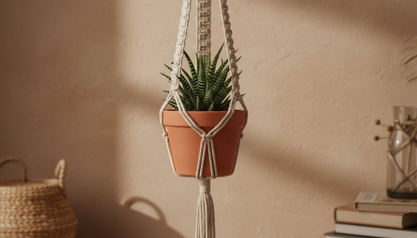 Porta-Vaso em Macramé