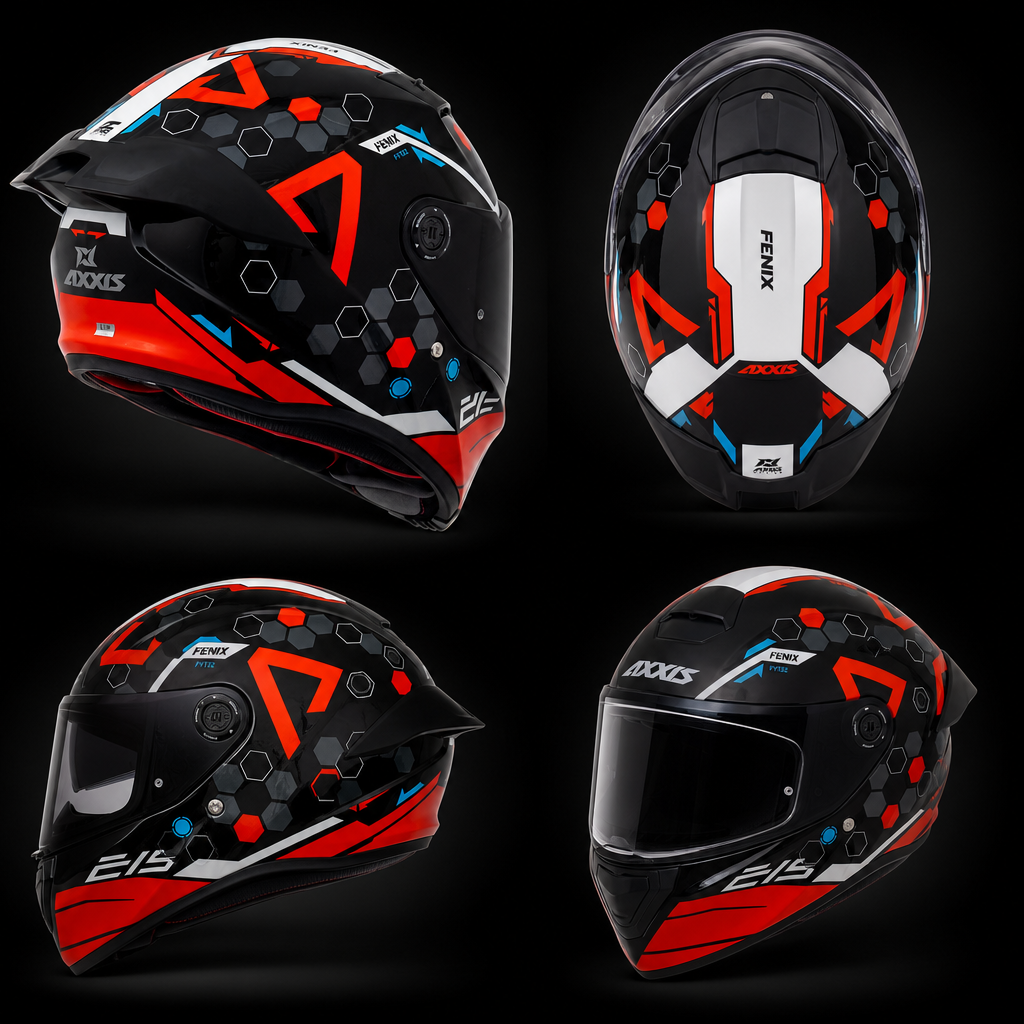 Capacete AXXIS Fenix Alpha B5 Red Gloss - Traseira com Spoiler