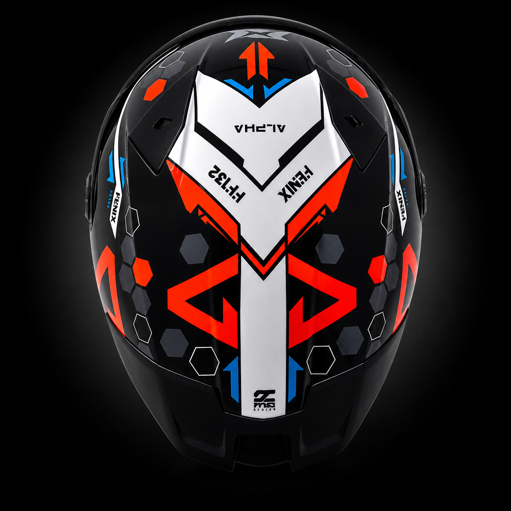 Capacete AXXIS Fenix Alpha B5 Red Gloss - Vista Superior
