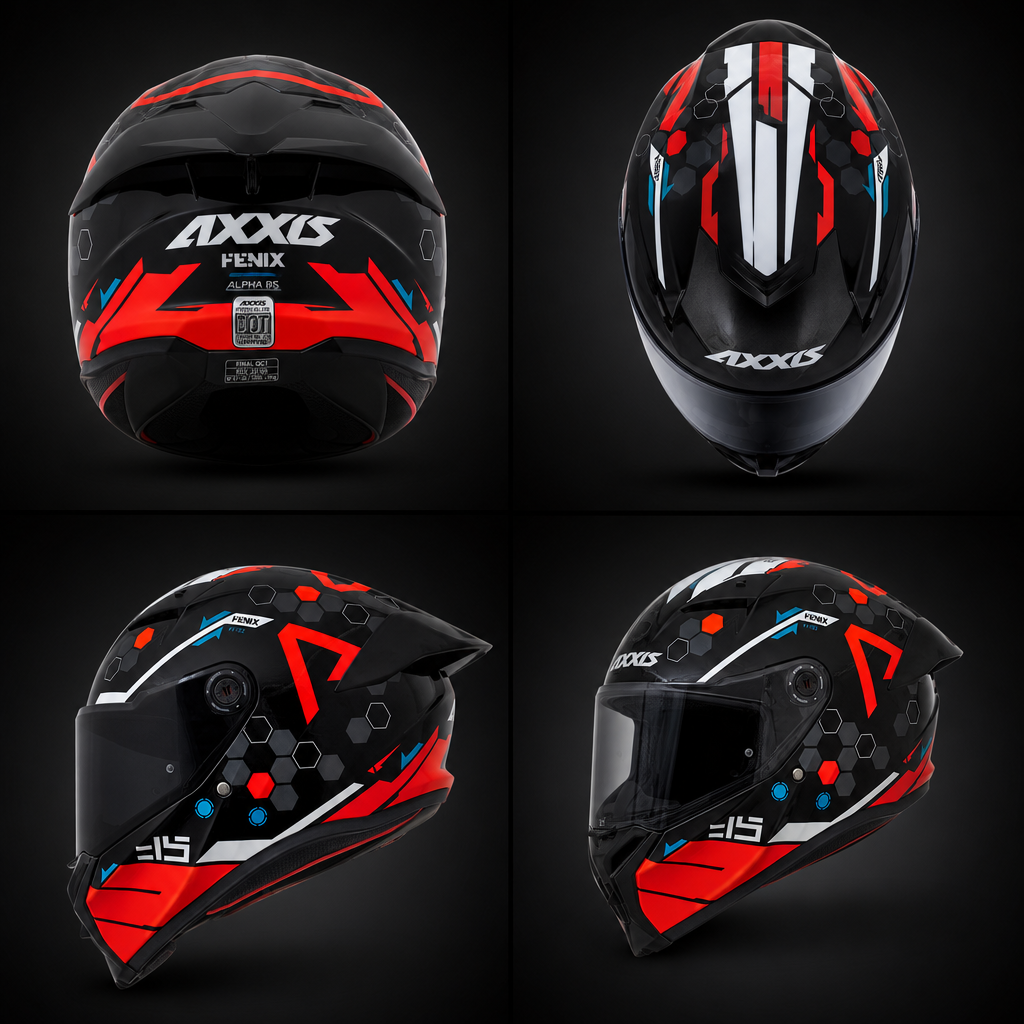 Capacete AXXIS Fenix Alpha B5 Red Gloss - Vista Lateral