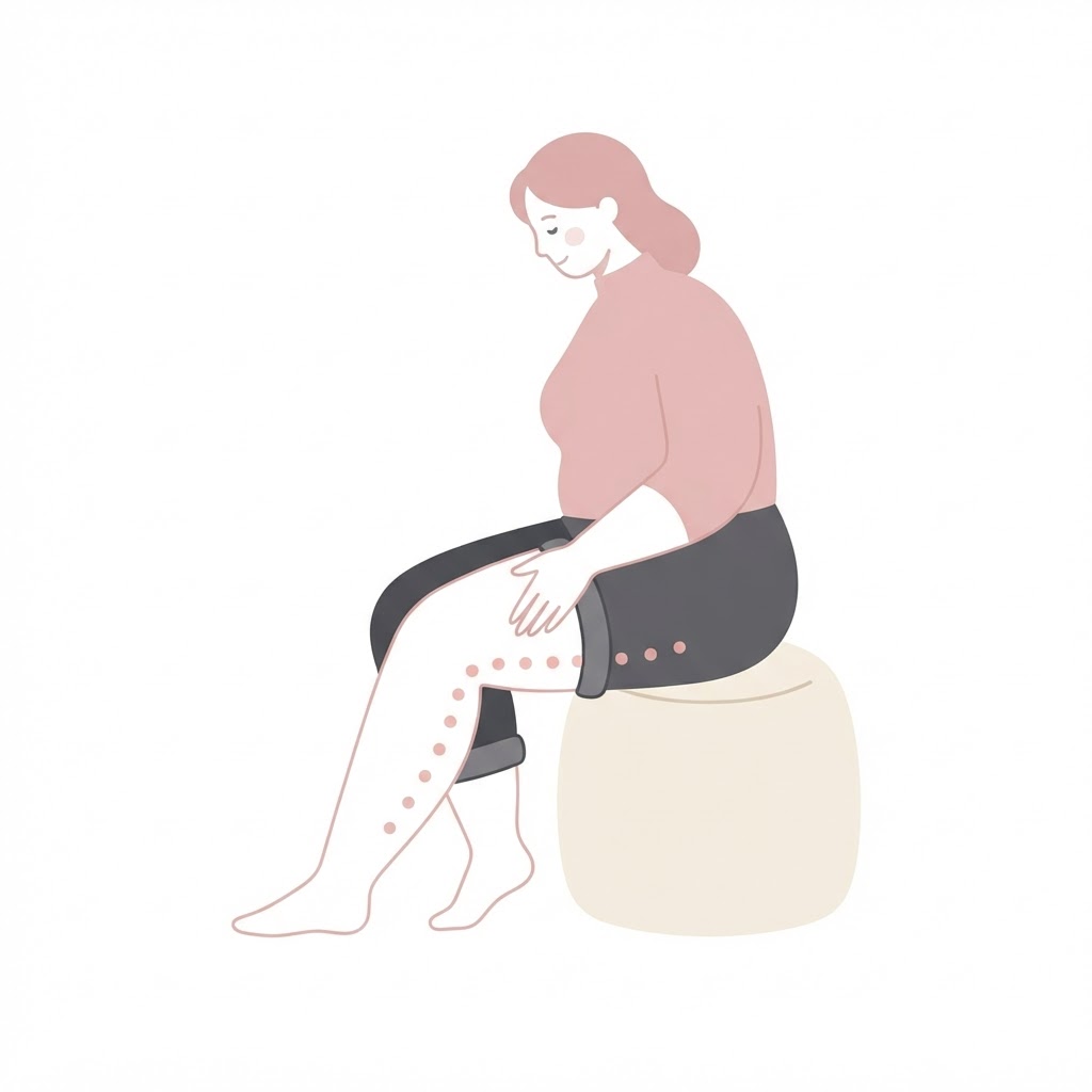 Ilustração médica: Dor ou sensibilidade ao toque nas pernas