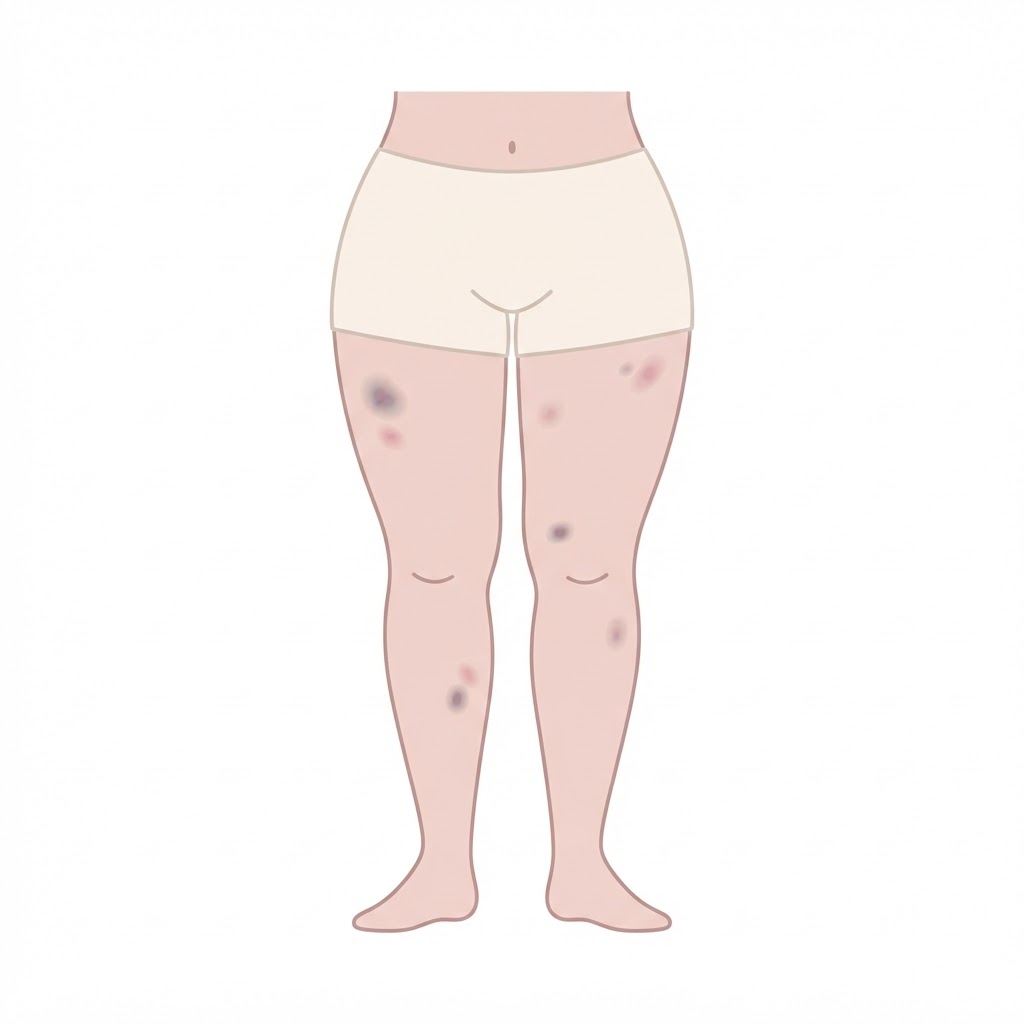 Ilustração médica: Hematomas com facilidade