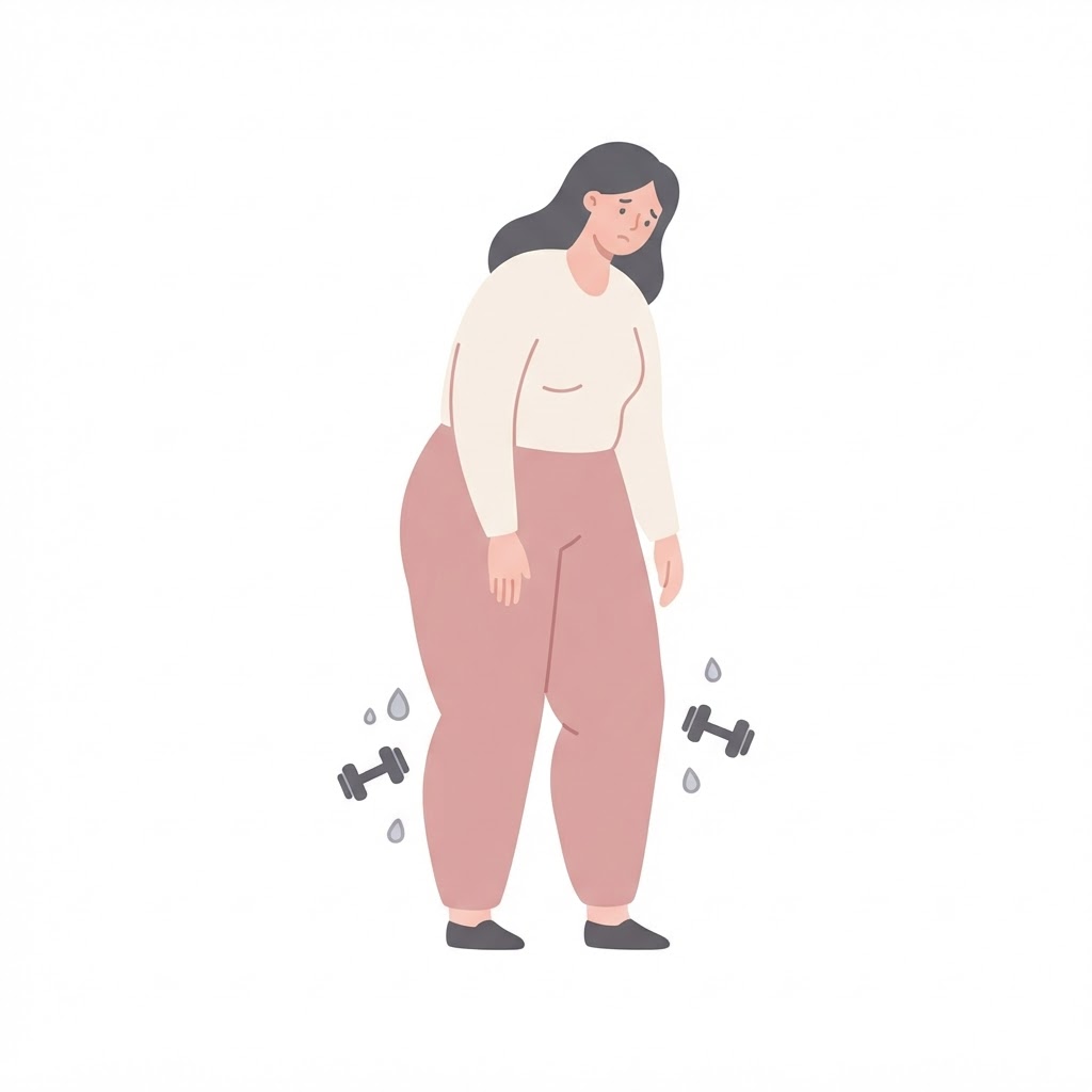 Ilustração médica: Sensação de peso nas pernas