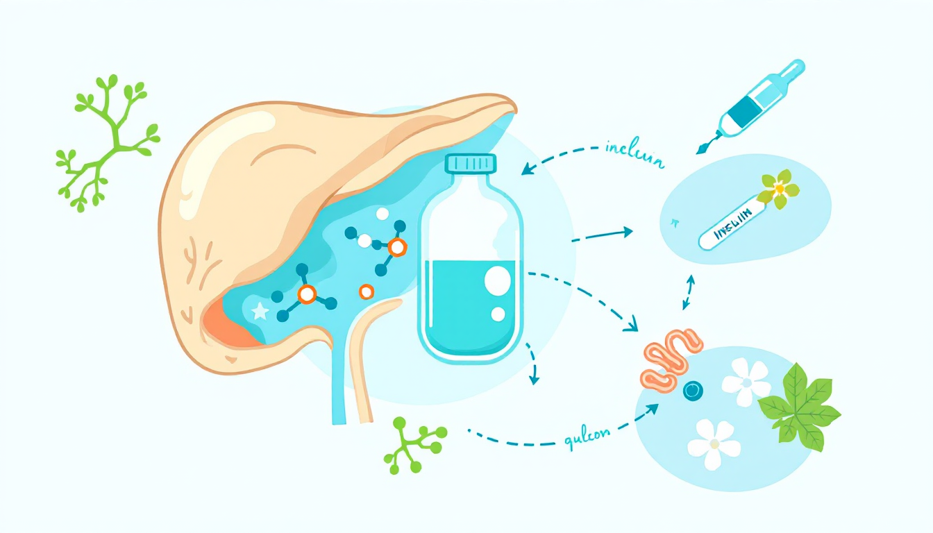 Blood sugar and insulin regulation illustration