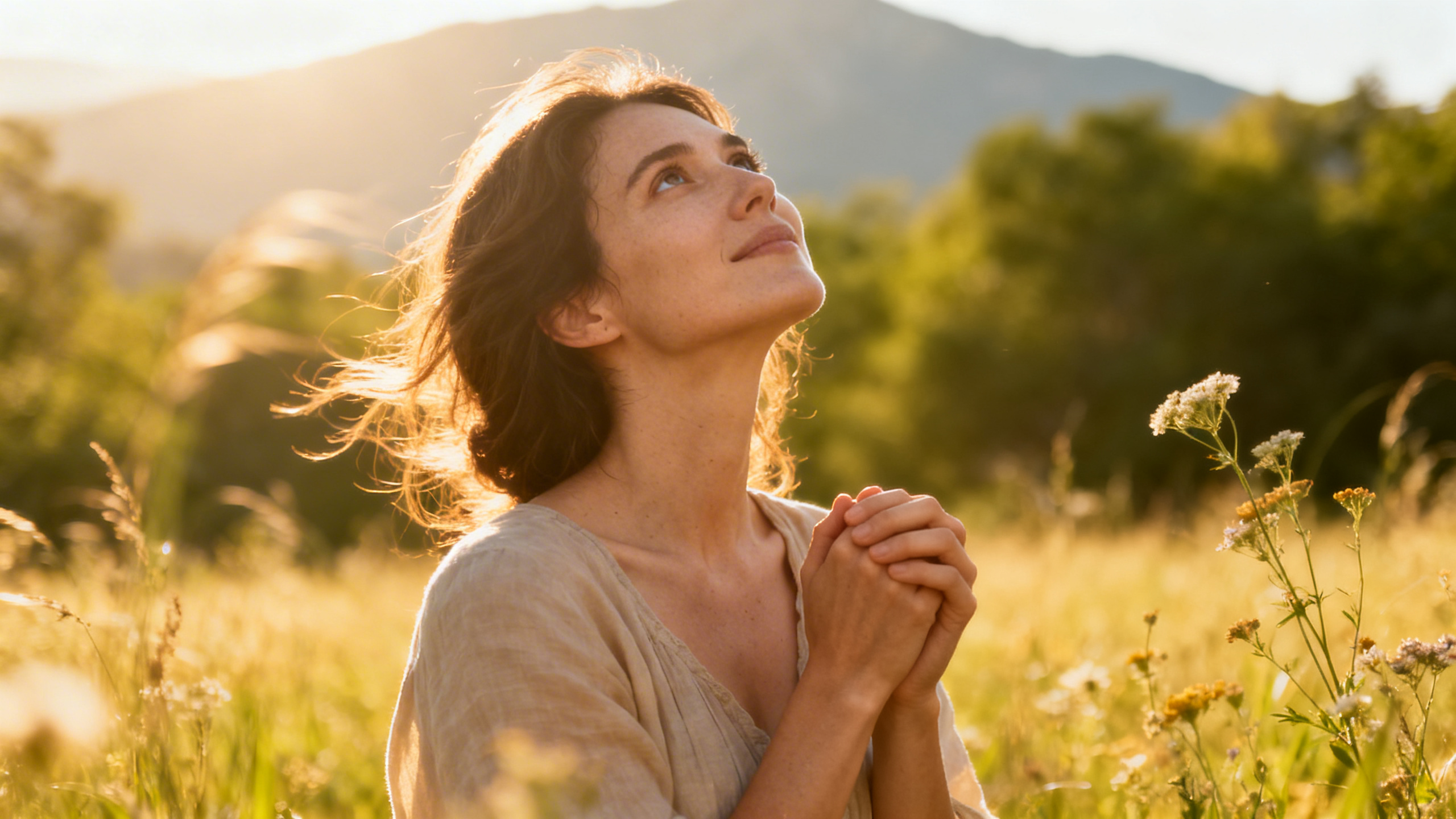 Mulher serena atmosfera acolhedora