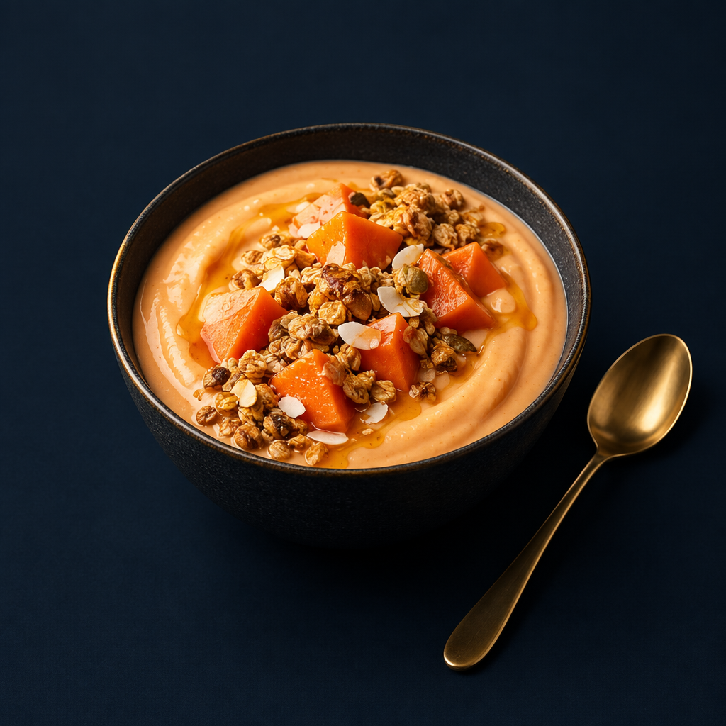 Creme de Mamão com Granola em destaque