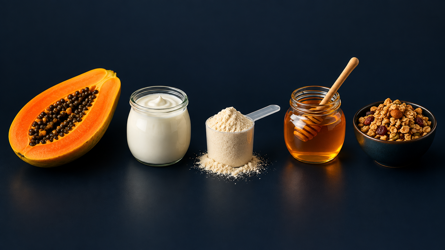 Ingredientes do creme de mamão