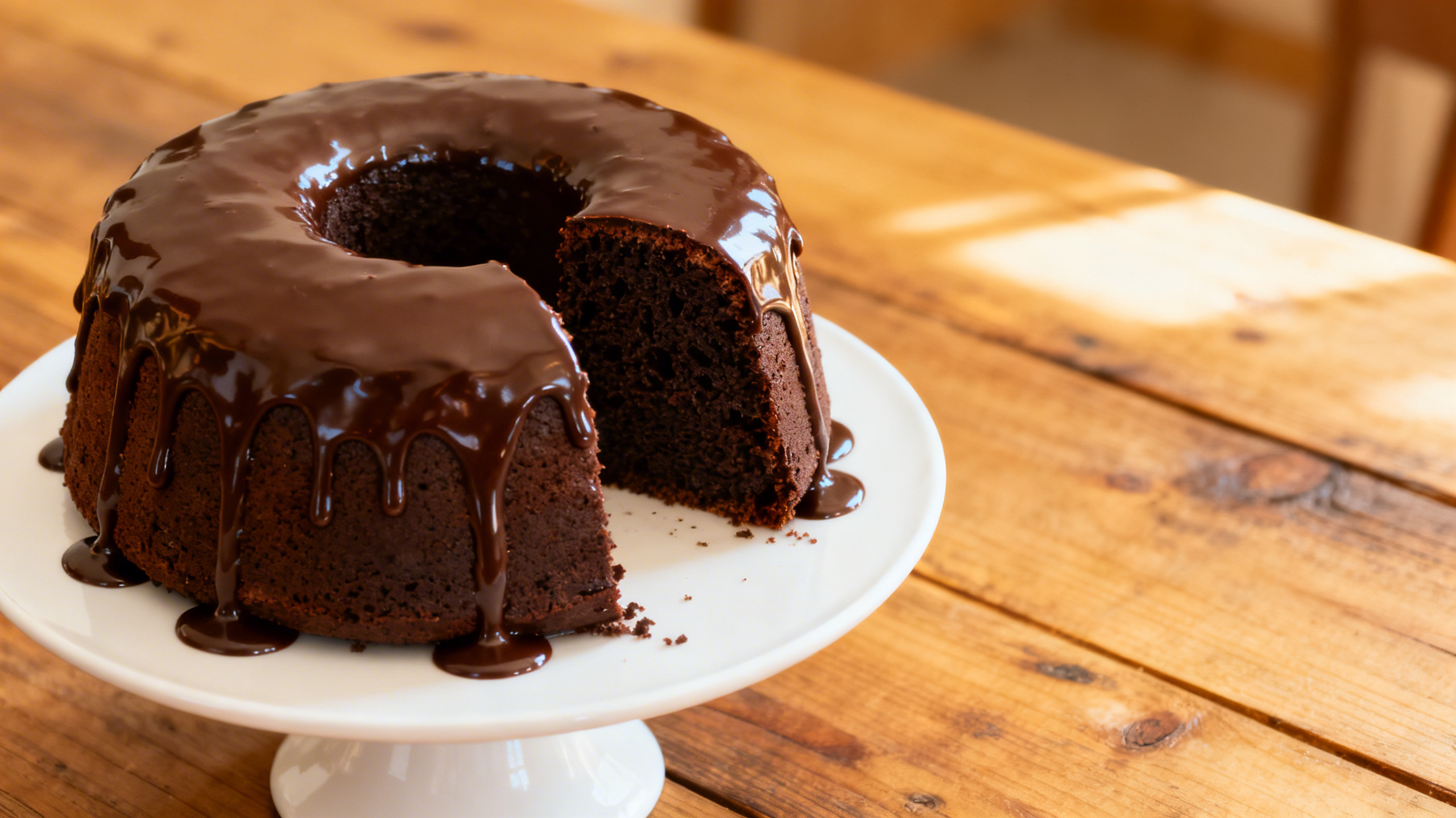 Bolo de Chocolate Clássico com Ganache