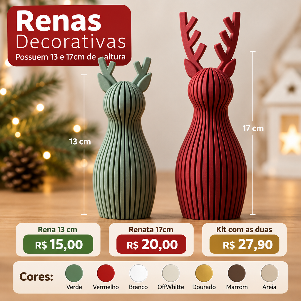 Renas Decorativas 3D