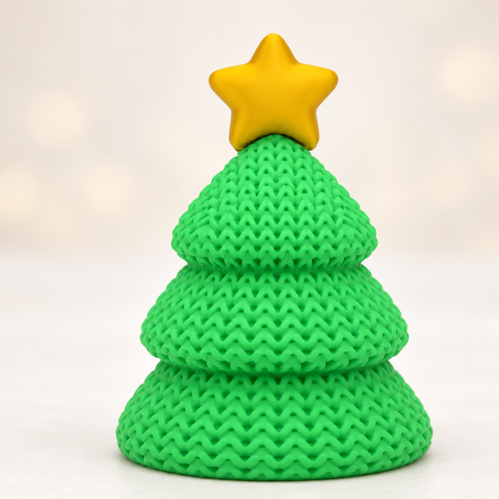 Árvore de Natal estilo tricô em impressão 3D