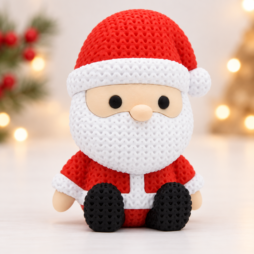 Papai Noel estilo tricô em impressão 3D
