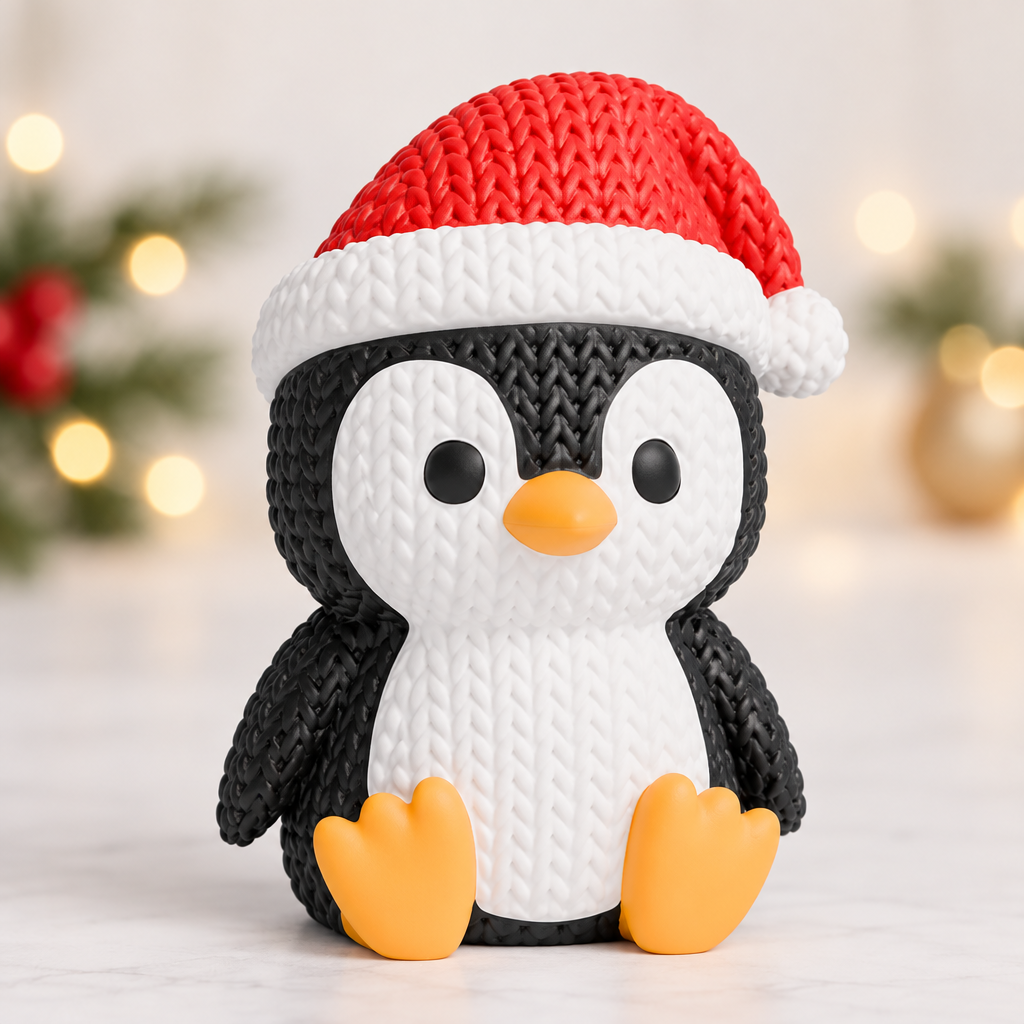 Pinguim estilo tricô em impressão 3D