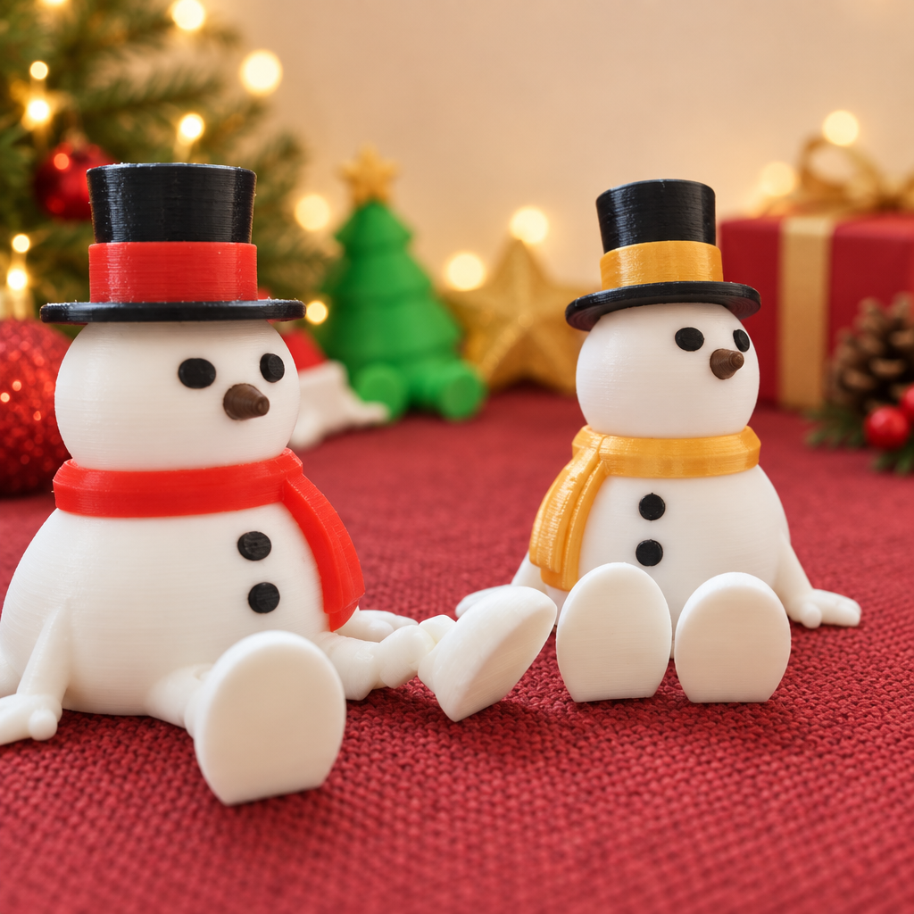 Boneco de Neve articulado em impressão 3D
