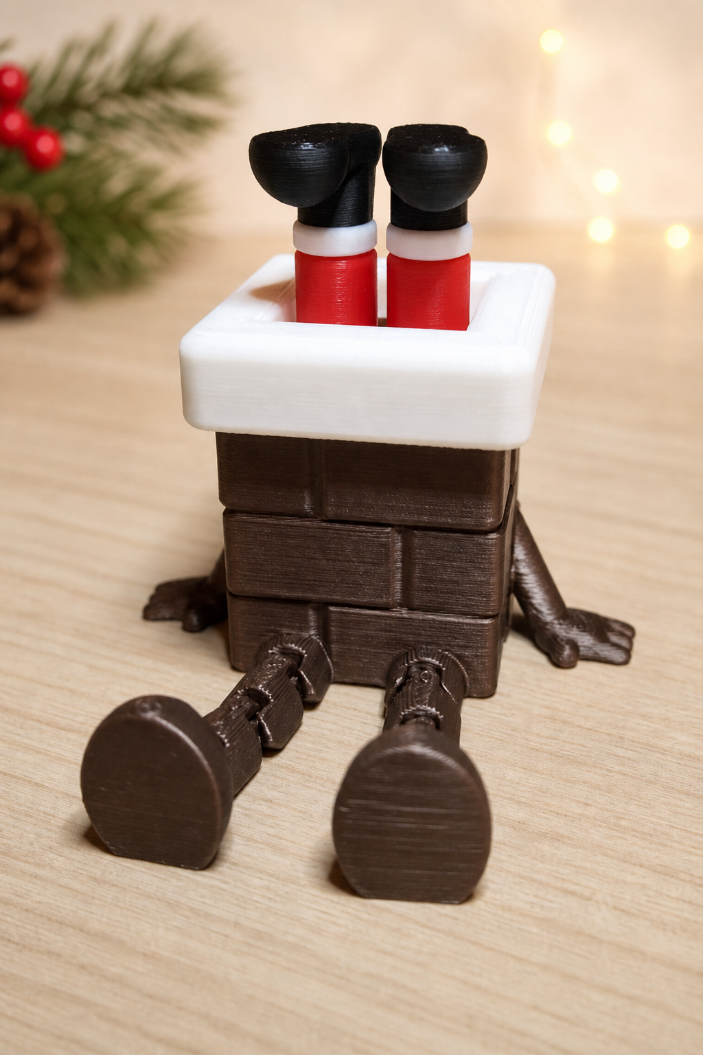 Papai Noel Chaminé articulado em impressão 3D