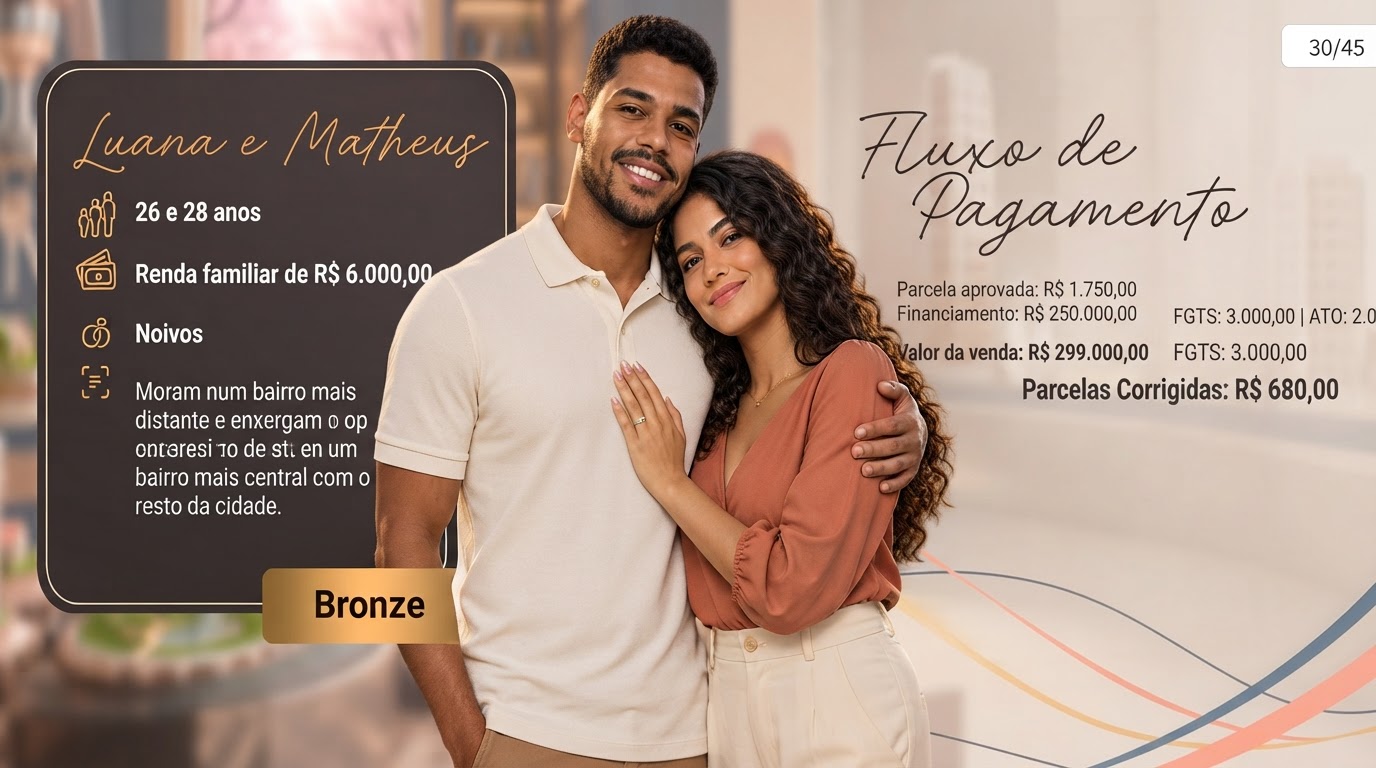 Campanha e persona Luana e Matheus segmento Bronze com apoio comercial